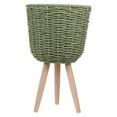 thumbnail image 2 of Zehuanyu 1Pc Floor Type Flowerpot Wooden Rattan Woven Flowerpot Corner Plant Container, 2 of 6