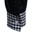 thumbnail image 5 of Gvmfive Men Plaid Stitching Buttons Down Lapel Neck Long Sleeve Casual Shirt, 5 of 6
