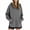Gray, variant on Hoodie Women Drawstring V Neck Hooded Split Hem Sweatshirt with Pockets Fall Winter Tunic Hoodies Lightweight Sweatshirts S-3XL