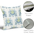 thumbnail image 4 of Blue Floral Pillow Covers 18x18 Inch Chinoiserie Flower Outdoor Decorative Throw Pillow Covers Set of 2 Blue and White Rustic Pillowcases Farmhouse Cotton Linen Square Cushion Covers for Couch Decor, 4 of 6