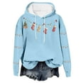 thumbnail image 5 of ClodeEU Women's Christmas Sweatshirt With Hooded,Fashions Long Sleeve Pullover with Pocket Light Blue,Womens Plus XXXXXL, 5 of 5