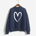 thumbnail image 2 of Bibifish Womens Hoodies Heart Graphic Hooded Sweatshirts Half Turtleneck Long Sleeve Soft Loose Fit Casual Daily Streetwear Dating Outings Pullover, 2 of 4