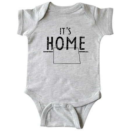 

Inktastic It s Home- State of North Dakota Outline Distressed Text Gift Baby Boy or Baby Girl Bodysuit