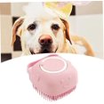 thumbnail image 3 of Cepillo de champú para mascotas, cepillo masajeador de silicona para perros y gatos, cepillo dispensador de champú para perros de pelo largo o corto, ducha para gatos (rosa), 1 unidad, 3 of 5