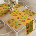 thumbnail image 2 of Ambesonne Snail Table Runner & Placemats, Mollusks and Leaves in Autumn, Placemat 4 pcs + Runner 14"x72", Marigold Rust and Green, 2 of 2