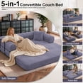 thumbnail image 5 of Convertible Floor Sofa Bed, Holaki 63" Foldable Compression Loveseat Lounge Sleeper Sofa with Pillow & Fixed-Shape Frame, Corduroy Folding Boneless Sofa Couch for Living Room, Small Space, Gray, 5 of 8