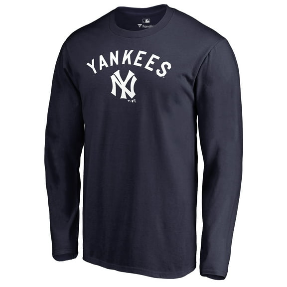 Men's Navy New York Yankees Cooperstown Collection Wahconah Long Sleeve T-Shirt