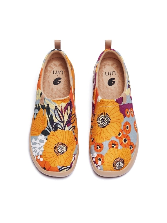 Women's Art Travel Shoes Loafers Fashion Canvas Comfort Wide Toe Casual Slip On Mules