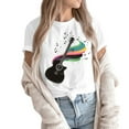 thumbnail image 4 of NAMTYQX Summer Tops O-Neck Print Baggy Oversized Stretch Short Sleeve Bedrucktes Cool Cute Graphic Tees for Women Multicolor Size 2XL, 4 of 5