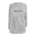 thumbnail image 4 of Fall Winter Fleece Sweatshirt for Womens Lounge Warm Thermal Blouses Round Neck Long Sleeve Thermal Sweaters Pullover Tops Going Out Blouses Trendy 2026 Spring with Pockets, 4 of 4