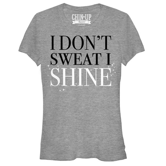 Junior's CHIN UP I Don't Sweat I Shine Graphic Tee Athletic Heather X Large