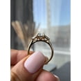 thumbnail image 4 of 3.00Ct Elongated Cushion Moissanite Trilogy Ring, Pear Side Stones & Cathedral, 18K White Gold, 4 of 7
