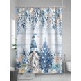 thumbnail image 5 of Blue Gnomes Small Stall Shower Curtain, Waterproof Shower Curtains for Bathroom, Christmas Eucalyptus Xmas Poinsettia Wood Grain Washable Fabric Cloth Bath Curtain for Bathtub with Hooks 36x78 Inches, 5 of 6