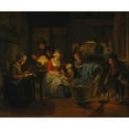 thumbnail image 2 of Basile De Loose 24x20 Black Ornate Framed Double Matted Museum Art Print Titled: By Candlelight, 2 of 5