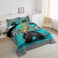 thumbnail image 3 of Castle Fairy Car Flag Queen Comforter Set,Vintage Geometric Plaid Bedding Comforter Set, 3 of 8