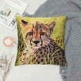 thumbnail image 2 of PRATYUS Leopard Printed Pillow Cases Cushion Covers Cheetah Print Throw Pillow Covers or Kids Wild Animal Pattern Decorative Throw Pillowcases Safari Natural Theme Green Cushion Cases 22x22in, 2 of 5
