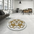 thumbnail image 4 of Ahgly Company Machine Washable Indoor Square Transitional Brown Area Rugs, 3' Square, 4 of 7
