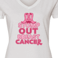 thumbnail image 4 of Inktastic Stomp Out Breast Cancer with Pink Cowgirl Boots Women's V-Neck T-Shirt, 4 of 5