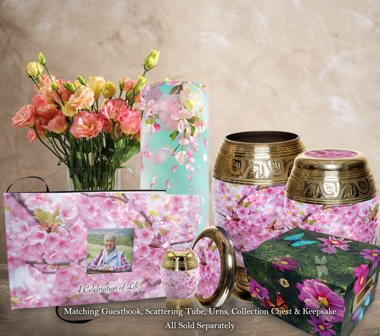 Cherry Blossom Urns for Cremation Ashes Large Urn XL or Small Keepsake Urns for Adult Cremation Ashes & Urns for Human Ashes for Home or Burial Cremation Urns