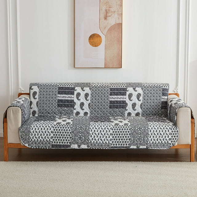 Nvzi Funda de sofá estampada, funda de sofá reclinable de 3 plazas para sala de estar, fácil de instalar, lavable, protector de sofá (color de flores 19,65,74 x 74,8 pulgadas)