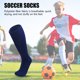 thumbnail image 5 of Calcetines De Fútbol Calcetines hasta la rodilla hasta la pantorrilla, calcetines con refuerzo para la pierna, transpirables (niños azules) Likrtyny Para Estrenar, 5 of 8