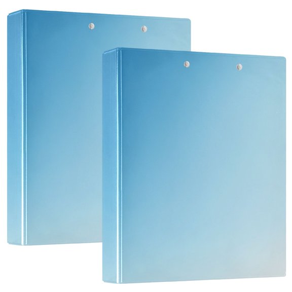 Waterproof PVC Round Ring Binder - D-Rings Clipboard, 200 Page Capacity (1 or 2-Pack), Ideal for Office , Home and School，Blue Solid Color