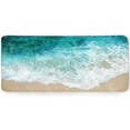 thumbnail image 2 of Beach Ocean Coastal Extended Mouse Pad 35.4x15.7 Inch Sea Wave Cool Summer XXL Non-Slip Rubber Base Large Teal Blue Green Mousepad Stitched Edges Keyboard Mouse Mat Desk Pad for Office Home Game, 2 of 7