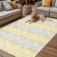 thumbnail image 2 of Fsddascl Yellow Grey Botanical Outdoor Rug for Patio/Deck, Non-Slip Large Area Rug 6 x 9 Ft, Pastoral Spring Summer Leaf Aesthetics Indoor Outdoor Rugs Washable Area Rugs, Camping Rug Carpet, 2 of 5