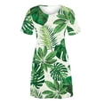 thumbnail image 3 of SMihono Robe Maxi Bohème d'Été pour Femmes Grande Taille Mode Féminine Col Rond Manches Courtes Imprimée Robe de Plage, 3 of 4