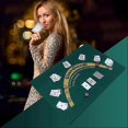 thumbnail image 3 of Double-sided Poker Layout Mat Blackjack And Texas Holdem Available Table Mat Craps And Roulette Table Felt Green Fabric Mat, 3 of 5