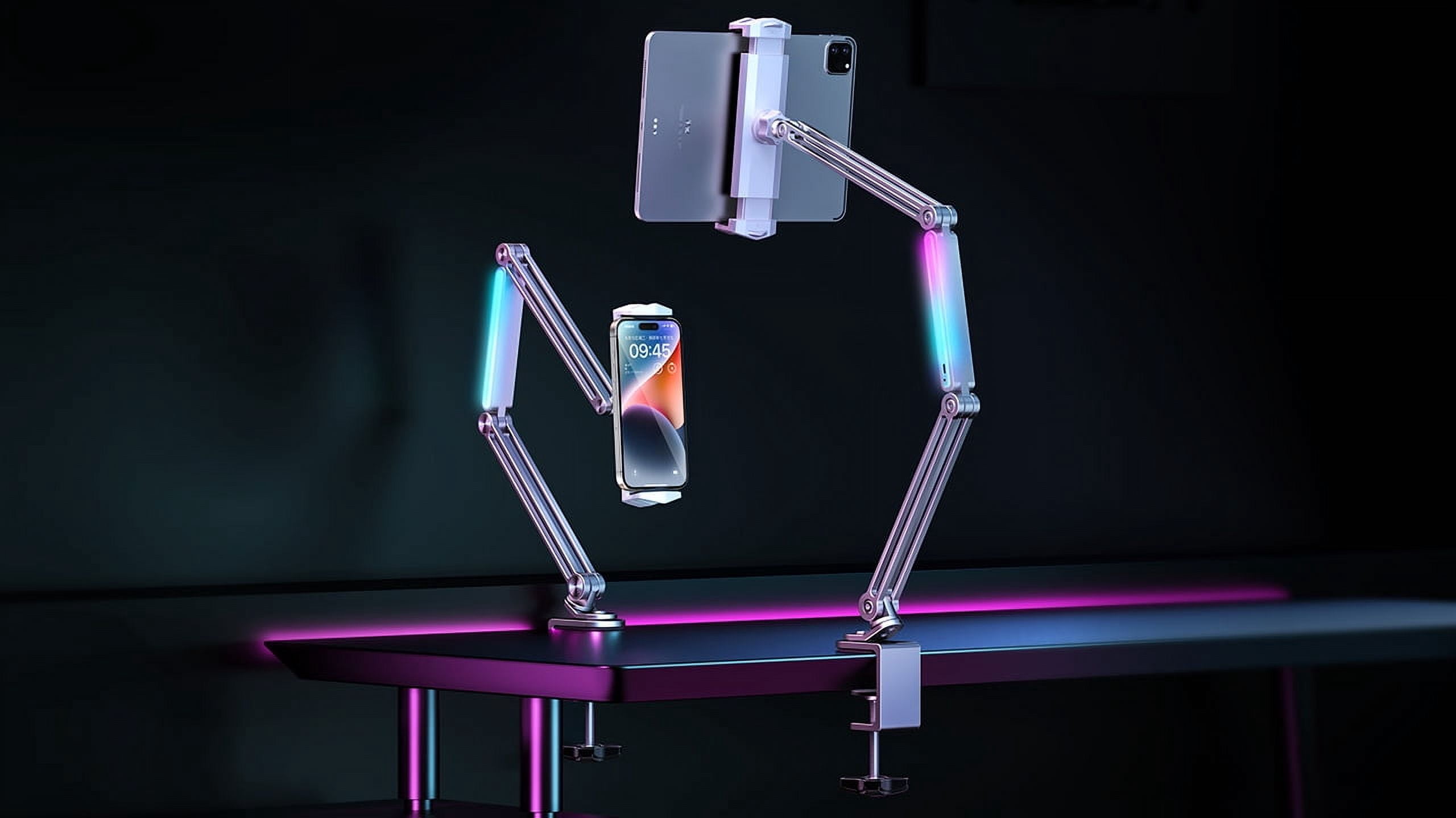 InnotechSC Tablet /Phone Mount for Desk Aluminum Alloy Tablet Stand Foldable Overhead Arm Holder Mount Fits for 4.7-15.6" Screen Galaxy Tab Series