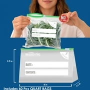 BEIDOU-PAC Combo Slider Storage Bags 350 Count, Resealable Variety Pack with Organizer, Reclosable Clear Plastic Snack, Sandwich, Quart Bags,Gallon Size Bags