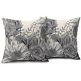 thumbnail image 2 of Vintage Flowers Pillow Covers 18x18 Inch Set of 2 Black Gray White Floral Leaves Decorative Square Throw Pillows For Couch Rustic Square Pillow Cases Home Decor For Living Room Sofa Porch Outdoor, 2 of 6
