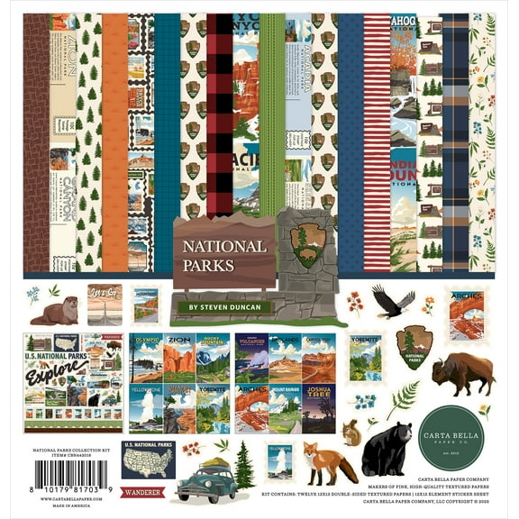 Carta Bella Collection Kit 12"x12" - National Parks