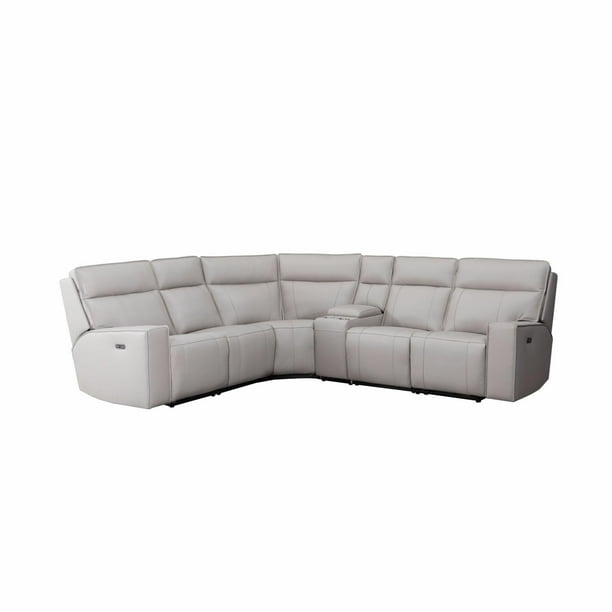 Abbyson Kane 6 Piece Leather Power Reclining Sectional Sofa Com Leather Power Reclining Sectional Sofa, Kanes Leather Sofa