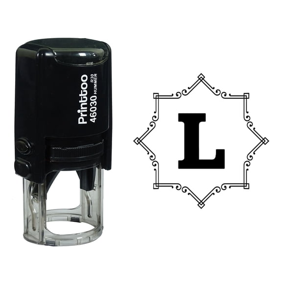 Printtoo Octagon Celtic Swirl Frame Alphabet L Monogram Self Inking Rubber Stamp Office Stationary