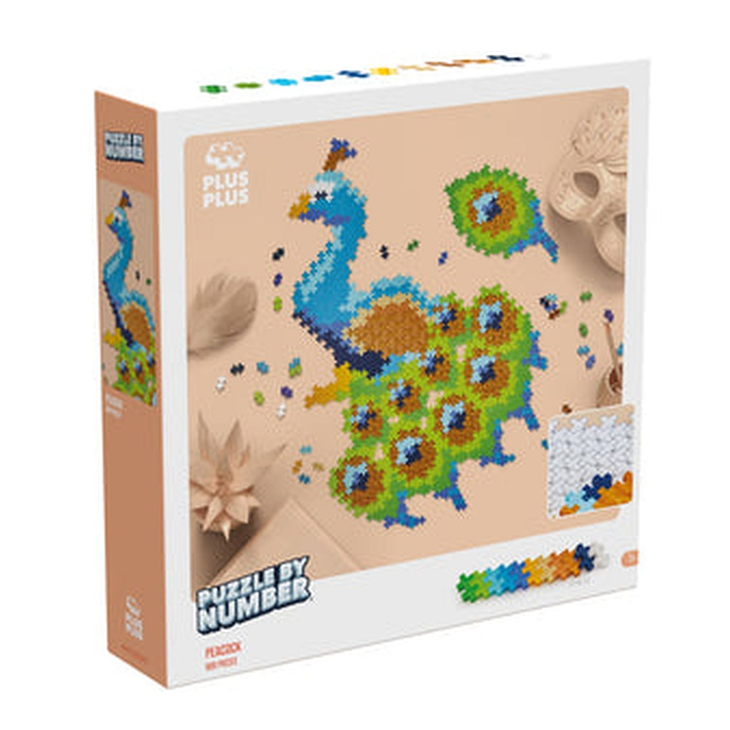 Plus-Plus - PUZZLE BY NUMBER - PEACOCK - 800 pcs (MULT)