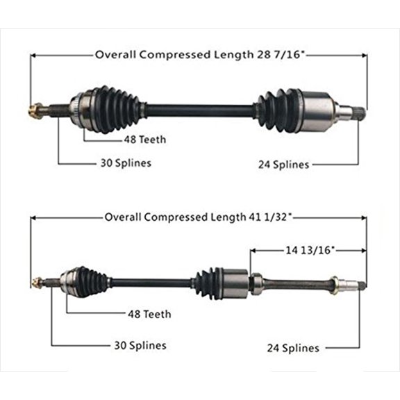 Front Left & Right CV Drive Axle Shaft for Front Wheel Drive Toyota Sienna 11-16
