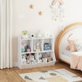 thumbnail image 2 of Organización eficiente para niños - Estantería y organizador de madera con cubículos - Librero para libros y juguetes - Multiusos para dormitorio, sala de juegos, guardería o escuela - Color blanco, 2 of 8