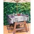thumbnail image 3 of Boanket Outdoor Tablecloth with Umbrella Hole for Patio/Picnic/Party/Camping, Purple Spring Floral Waterproof Table Cloth Rectangle Table Cover Washable, Lavender Vintage Summer Botanical 60"x 120", 3 of 7