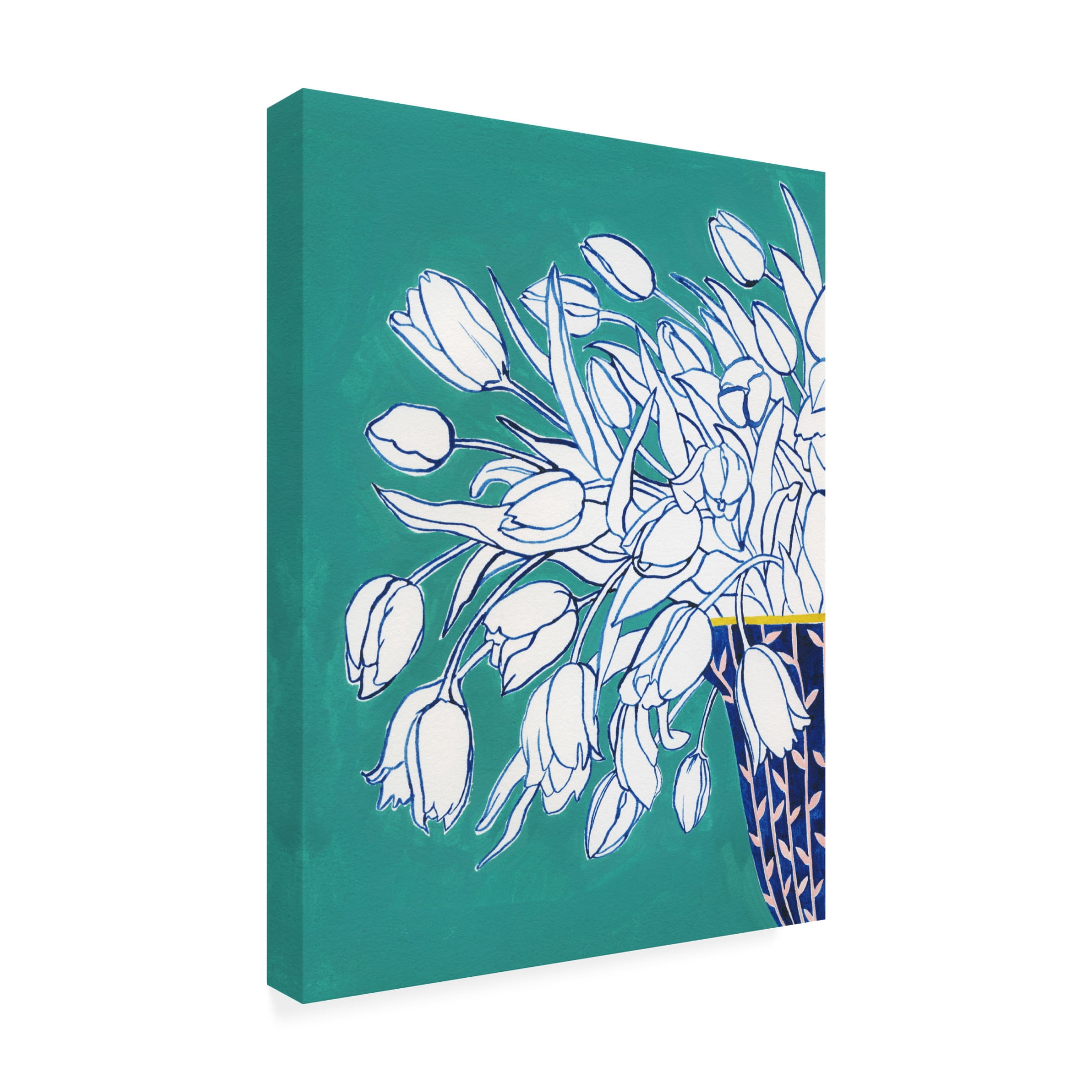Trademark Fine Art Grace Popp  Turquoise Tulip Bouquet I Canvas Wall Art