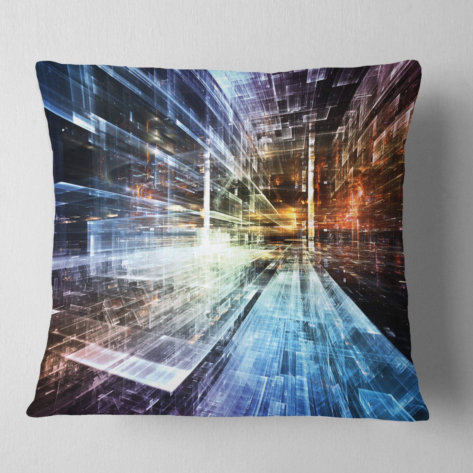 Designart Future Industry - Abstract Throw Pillow - 18x18