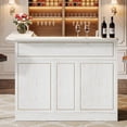 thumbnail image 3 of Tribesigns 3-Tier Bar Cabinet, L-Shaped Corner Home Bar Unit with Stemware Racks, Living Room, White, 3 of 8