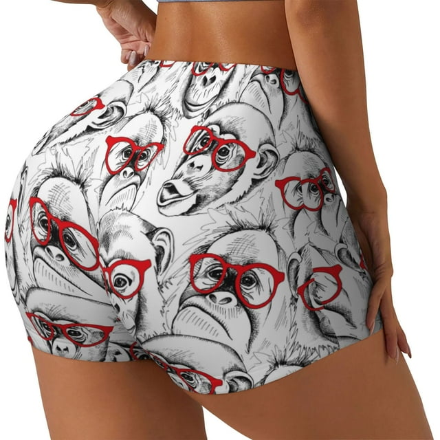 Fotbe Monkey Shorts Sin Costuras – Shorts Deportivos de Cintura Alta para Mujer, Elásticos para Gimnasio, Yoga, Running o Ciclismo-X-Large