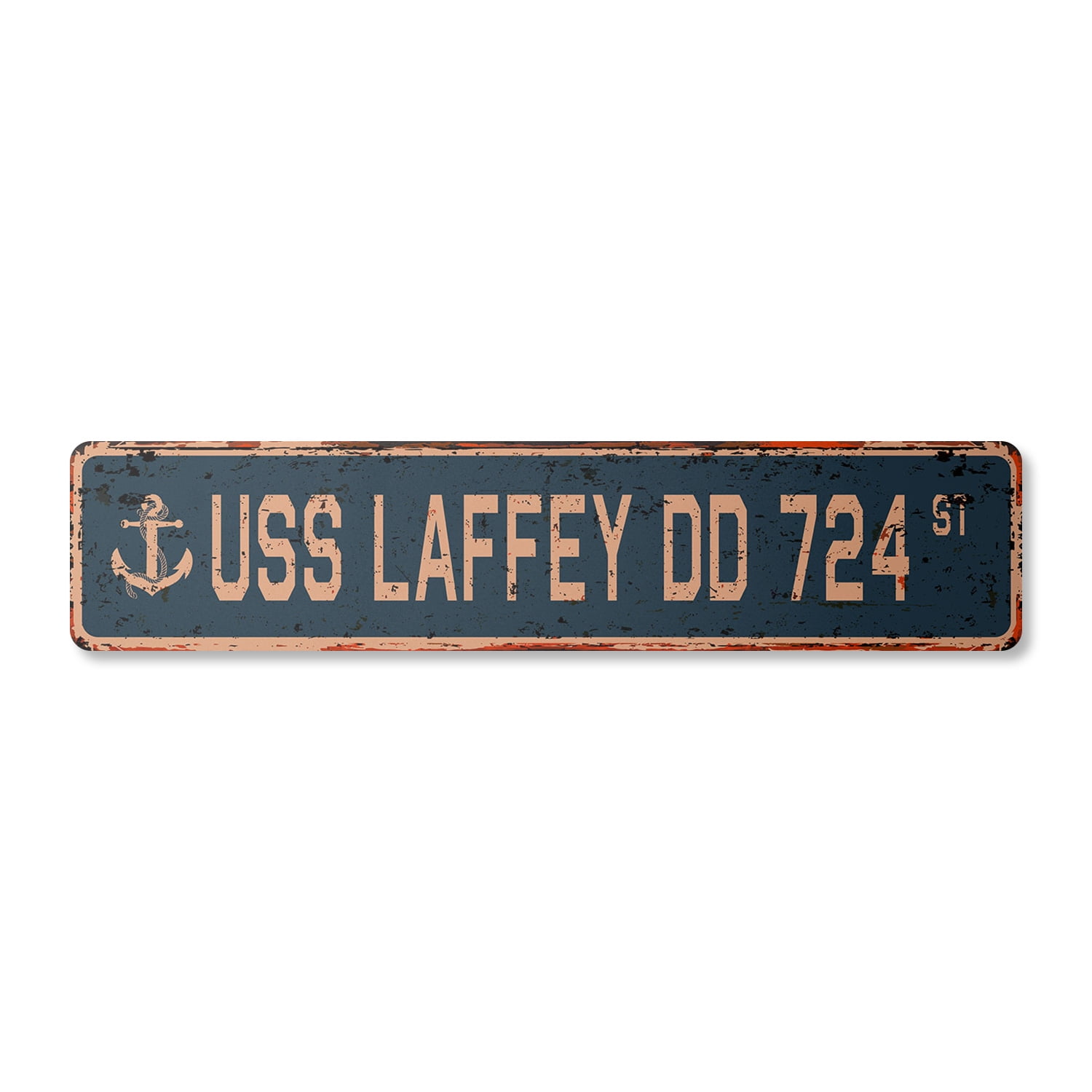 USS Rochester CA 124 Vintage Aluminum Street Sign - 24" Wide, Indoor/Outdoor Navy Ship Decor