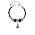 thumbnail image 2 of Delight Jewelry Silvertone Green Christmas Tree with Red Crystals Godmother Celtic Knot Leather Bead Bracelet, 7"+2" Extender, 2 of 4