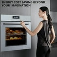 thumbnail image 6 of 24" Single Wall Oven, 2.5 Cu.ft Built-in Timer-Convection Electric Wall Oven with 8 Baking Modes, 3000W, 240V, Stainless Steel, 3D Surround Heating, Timer, Touch Control, Safety Lock, Silver, 6 of 7