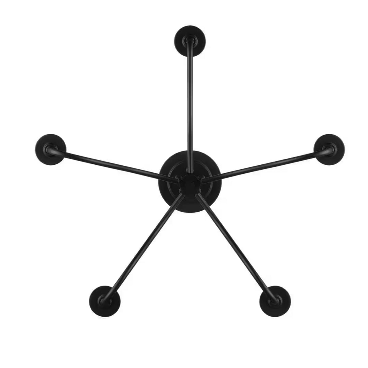 Ceybo 5-Light Matte Black Semi-Flush Mount Chandelier, Classic Candle-Style Ceiling Fixture
