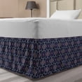 thumbnail image 1 of Boho Bed Skirt, Folk Mediterranean Style Complex Jumble Motifs, Elastic Bedskirt Dust Ruffle Wrap Around for Bedding Decor, 4 Sizes, Indigo Multicolor, by Ambesonne, 1 of 2