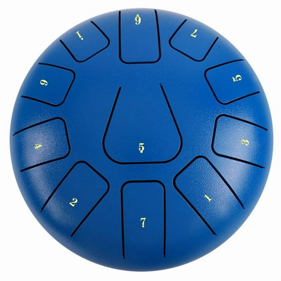 8 Inch Steel Tongue Drum, 11 Note Tambourine with Drumsticks and Finger Picks for Meditations Tambourine Instrument G,1 x Empty drum with drumstick with storage bag 1 x English manual,Dark Blue